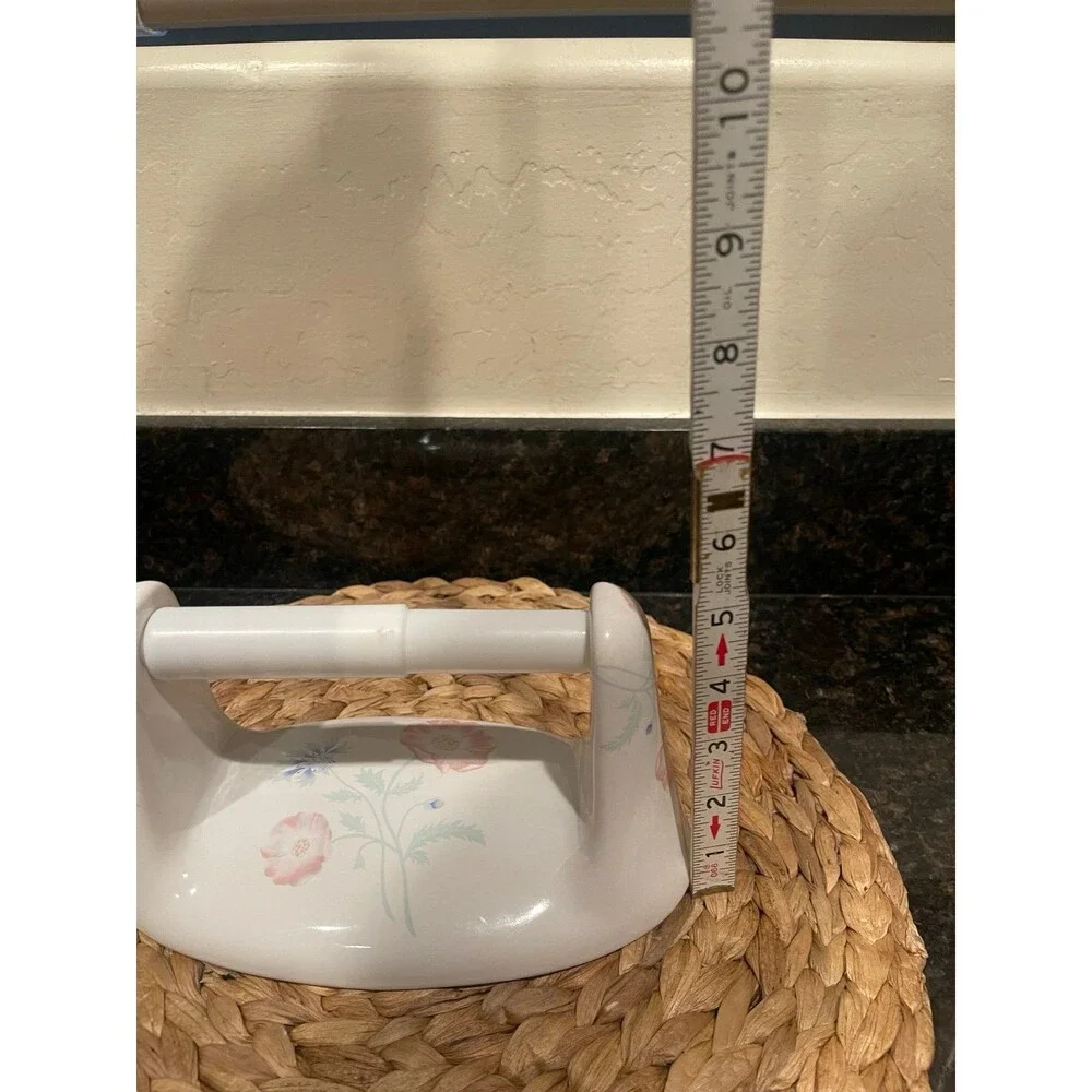 Vintage Porcelain Bathroom Floral Toilet Paper Holder